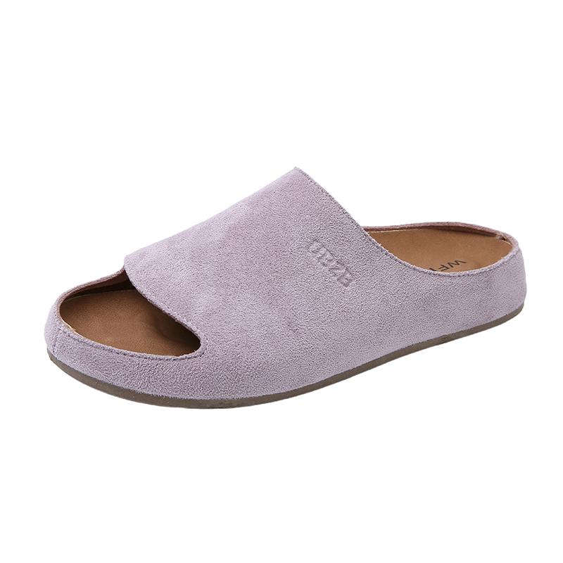 2025 Suede Women's Clog Slippers Cork Footbed Beach Slippers Cork Non-Slip Women's Clog Slippers with Arch Support
