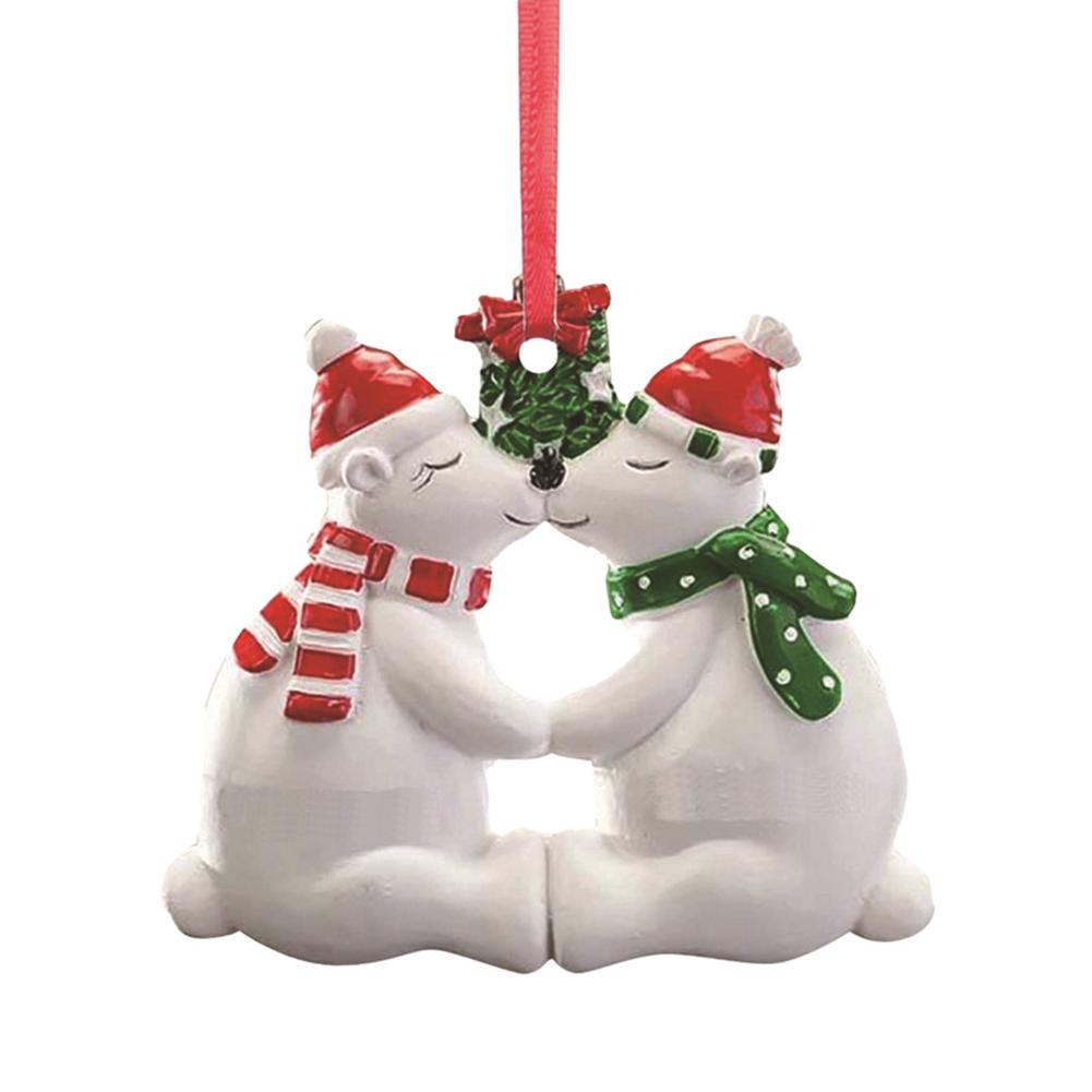 Christmas Tree Hangings Pendants Home Decorations For Tree Wall Doorway Couple Snowman Penguin Bear Ornaments For Party Decor