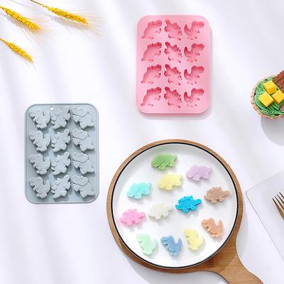 Ice Mold Silicone Tray 12 Cavity 3 Dinosaur Shapes Food Grade Flexible Ice Maker Chocolate Ice Cubes Cake Making Mold