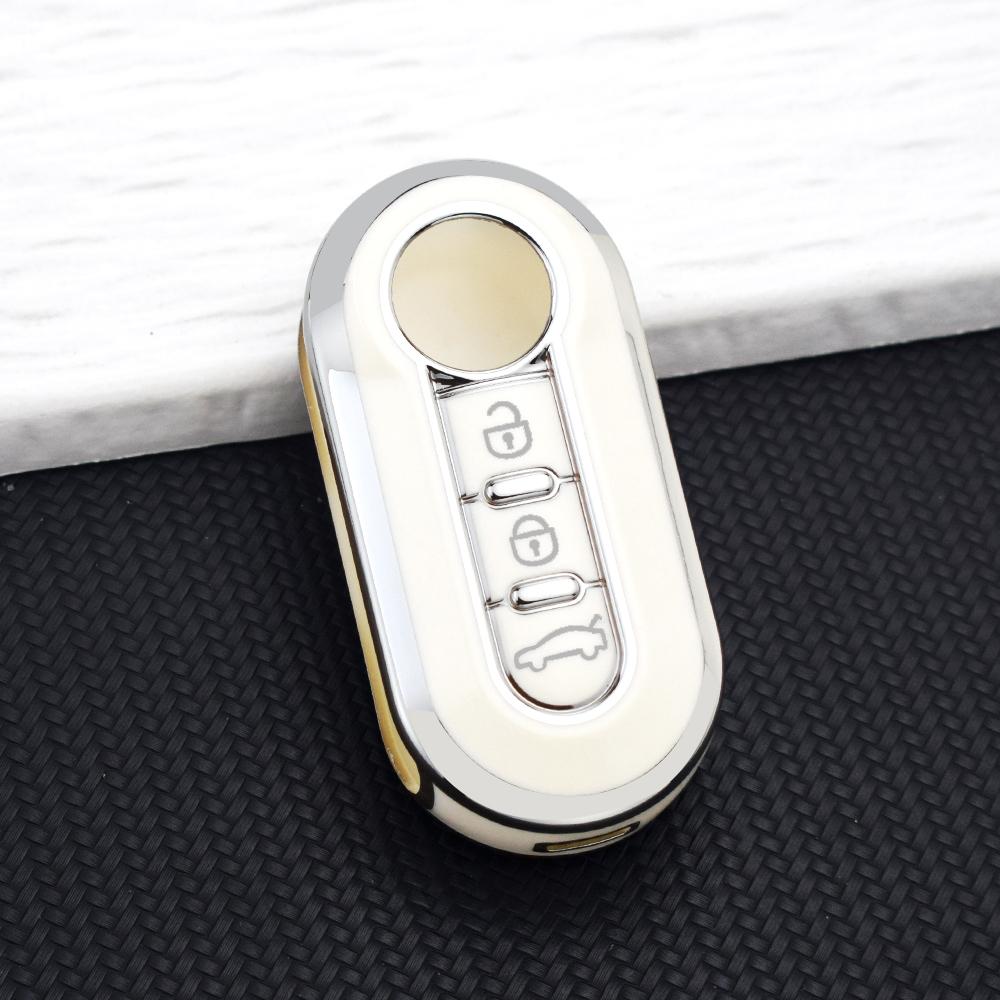 

Car Key Case for FIAT Panda 500 Punto Ducato Lancia Musa Citroen Jumper Peugeot Boxer TPU Flip Cover Keychain Auto Accessories