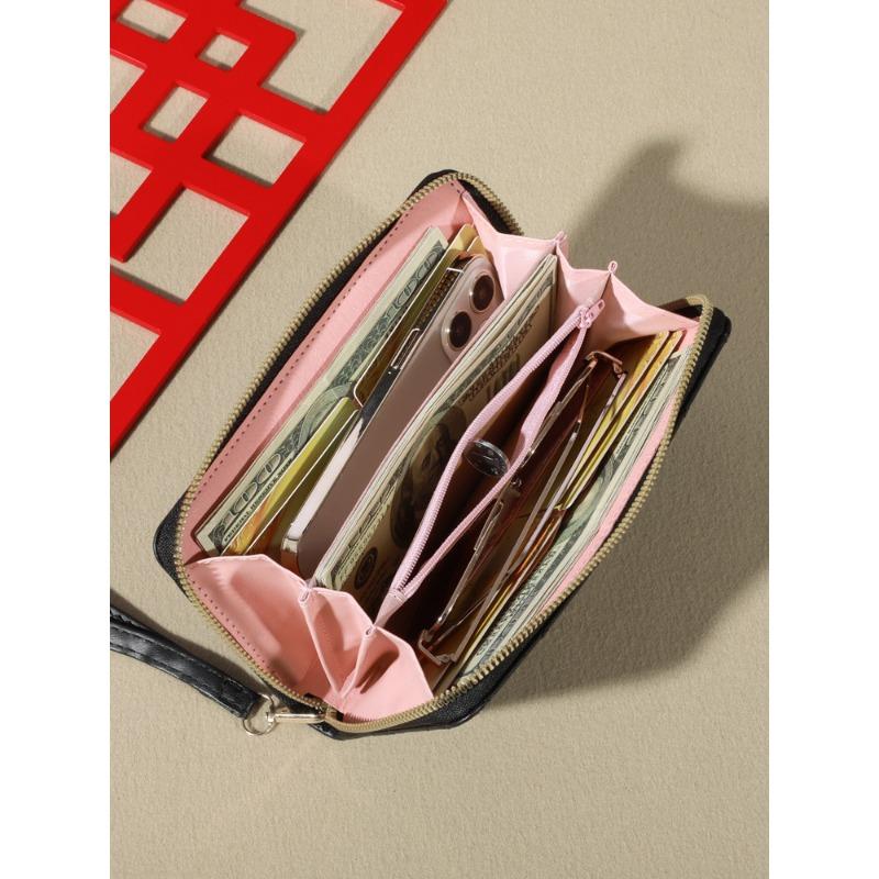 New Wallet Korean Version Cute PU Long Zero Wallet Large Capacity Women's Multi Card Zipper Handheld Phone Bag