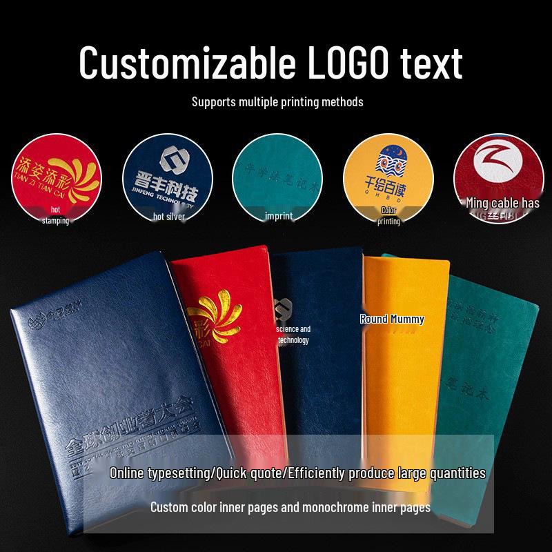 A5 Mäkký zápisník z ovčej kože s pútkom na pero a prispôsobením loga - Hrubý diár na obchodné stretnutia