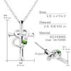 Necklace Cross Heart Diamond May Emerald Teddy Bear Pearl White [Sears] p5257-tdt-01-w05