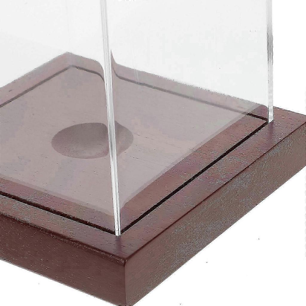 2026 Best!! Baseball Display Case with Wooden Base for Storage Durable Acrylic Clear Collectibles Box 7.5 X 7.5 Inches