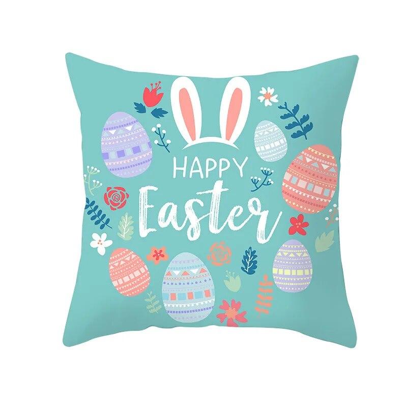 Ostern Dekorative Kissenbezug Kaninchen Ei Druck Pfirsich Haut Kissenbezug Wohnzimmer Sofa Kissen Abdeckung Schlafzimmer Dekoration