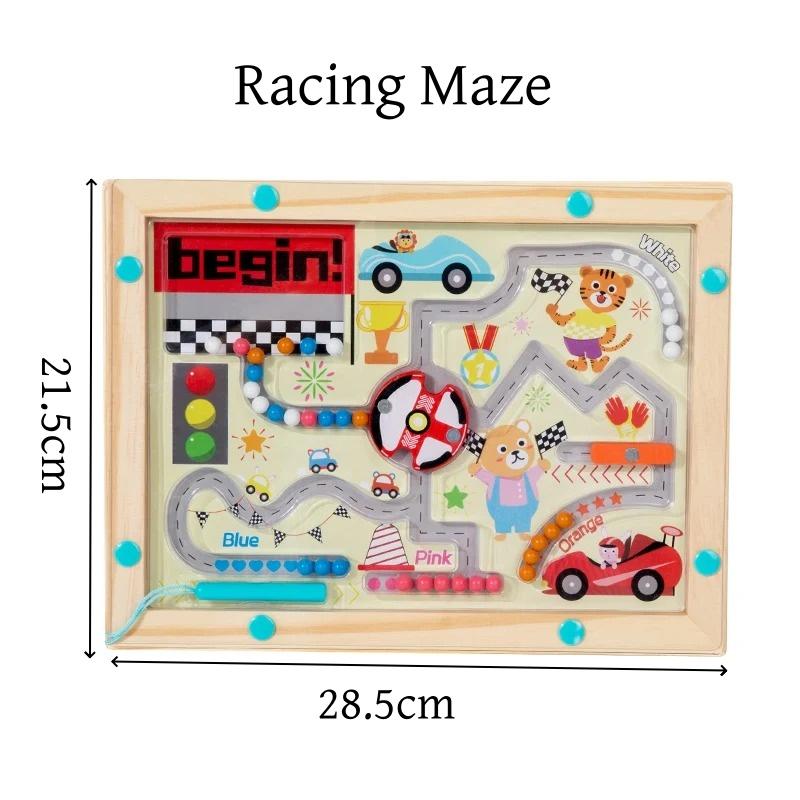 Toys Toys Montessori Magnetic Color Sorting Maze Number Maze Wooden Puzzle Activity Board Fine Motor for Toddlers Boys Girls