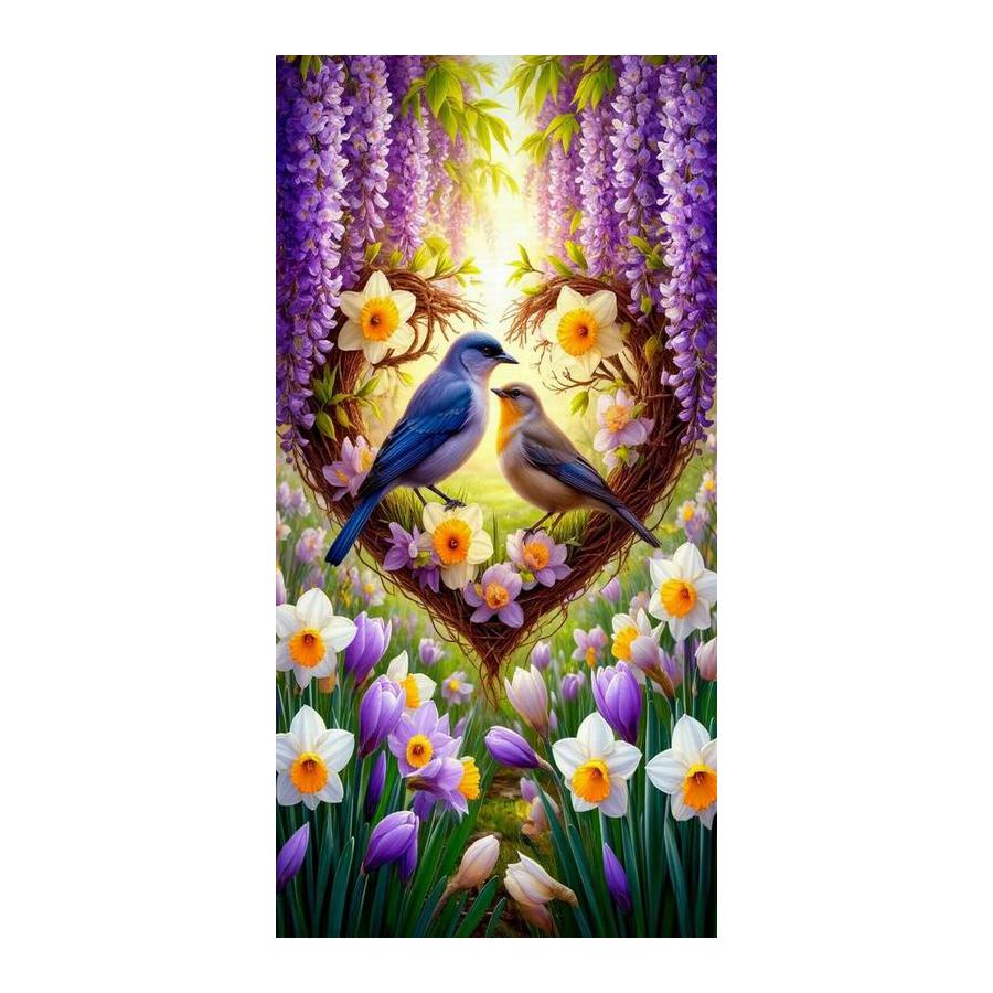 

Flowers and Birds Large Size Diamond Painting Animals Diy Full Square Round Drill Rhinestone Embroidery Mosaic Cross Stitch Kits Round drill 30x60cm