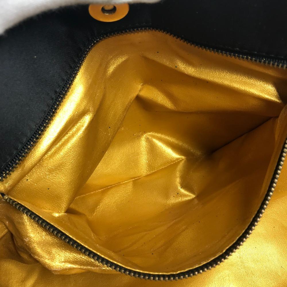 Versace Vintage Logo Sunburst Tote Bag Chain Shoulder Bag Black/Gold