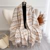 Luxury Thick Warm Scarf For Women Fashion Winter Wave Design Cashmere Shawl Wrap Pashmina Blanket Lady Tassel Echarpe Poncho