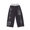 2026 Girls' Autumn Casual Suit: Slim Fit Long Sleeve T-shirt & Cartoon Sweatpants with Lace Wide Leg Pants for Middle and Big Kids.