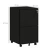 Mobile Pedestal Filing Cabinet, 2 Drawers, Lockable, Rollable, 37 cm x 43.5 cm x 67.5 cm, Black