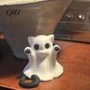 Integrierte Formung Katzenornament Geistfigur, 3D-gedrucktes dekoratives Ornament, Glatte Oberfläche Gruselige Skulptur Mini-Schreibtischdekoration Halloween