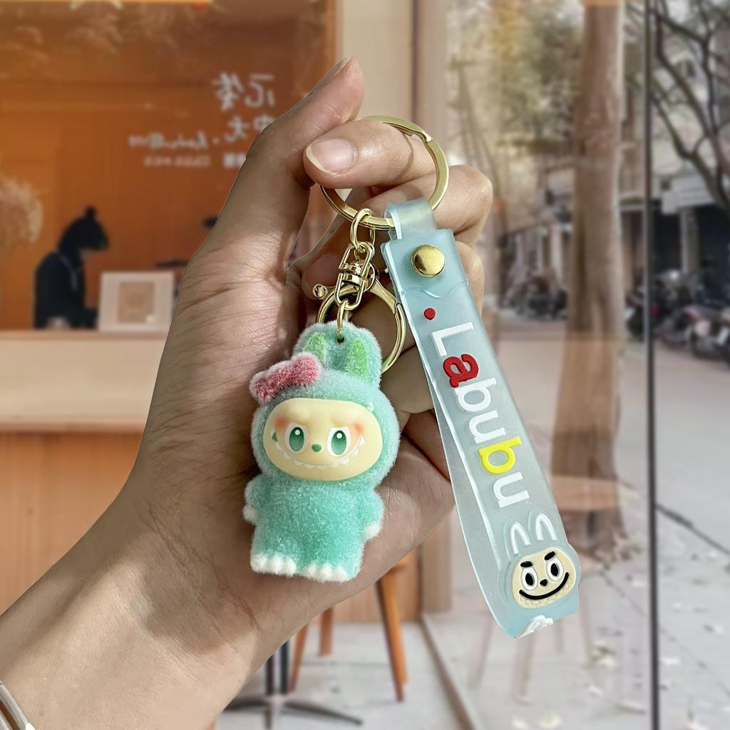 Tide Play Flocking Bow Rabub Doll Keychain Pendant Series Bag Pendant Keychain Pendant