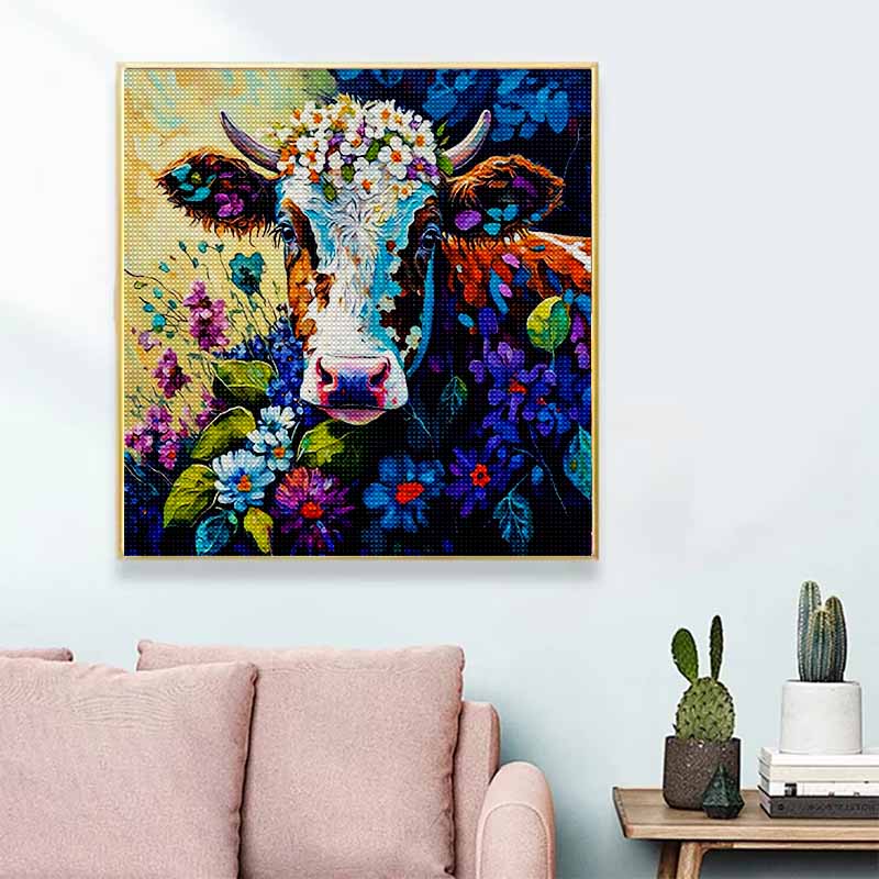 New Arrival 5D DIY Full Circle Diamond Painting "Painted Cow" Embroidery Cross Stitch Home Decor Gift
