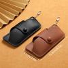 Portable Retro Handmade Pu Leather Glasses Bag With Lanyard Hanging Sunglasses Case Simple Glasses Storage Box Sunglasses Case