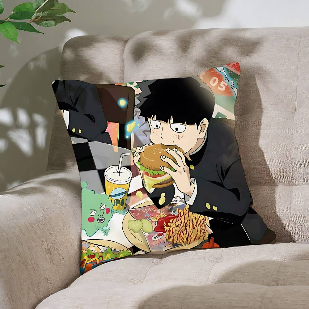 Funny A-Mob Psycho-S 100 Pillow Case Cushion Cover Soft Cute Throw Pillow Case For Car Sofa Pillowcase Polyester With Zipper
