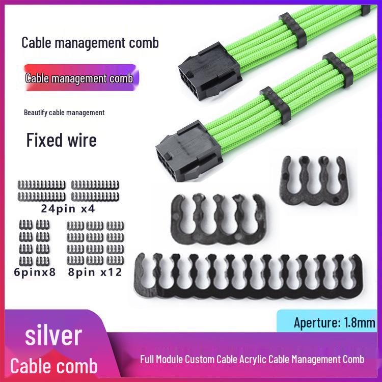 Acrylic Cable Management Comb: Power Cord Organizer for Motherboard, Graphics Card, and Modular Power Supply.