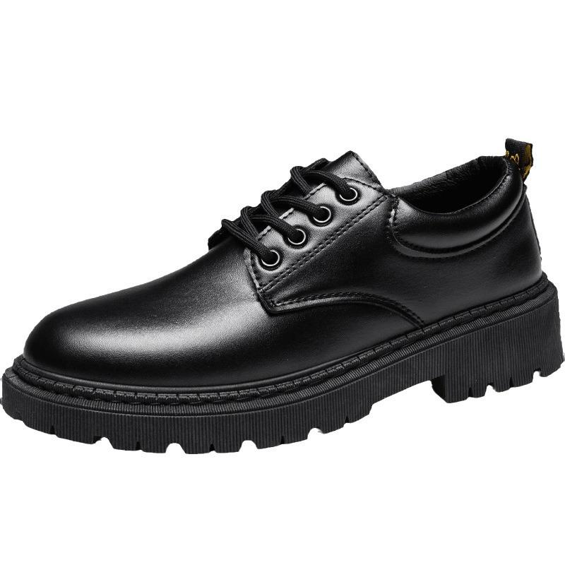 Spring and Autumn Men's Shoes New Business Waterproof Black Leather Shoes Chef Shoes Men's Versatile Martin Shoes