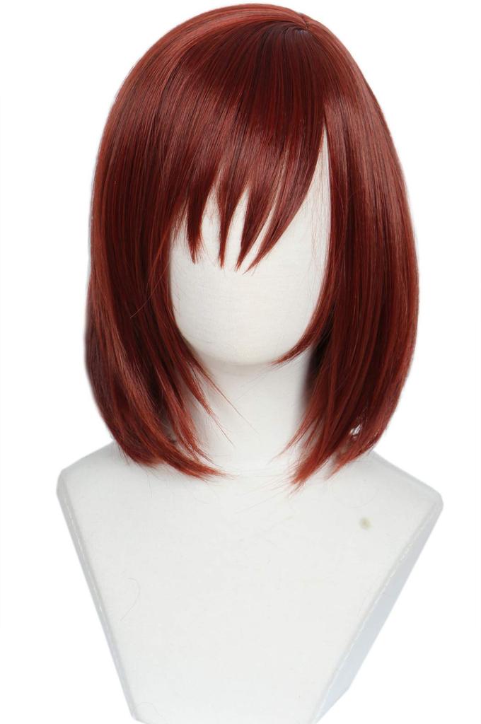 Linfairy Cosplay Wig, Heat Resistant, Costume Accessory, Dark Red