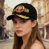 Soviet Union Letters Embroidered Cotton Baseball Cap Adjustable Fashion Outdoor Hat For Men And Women