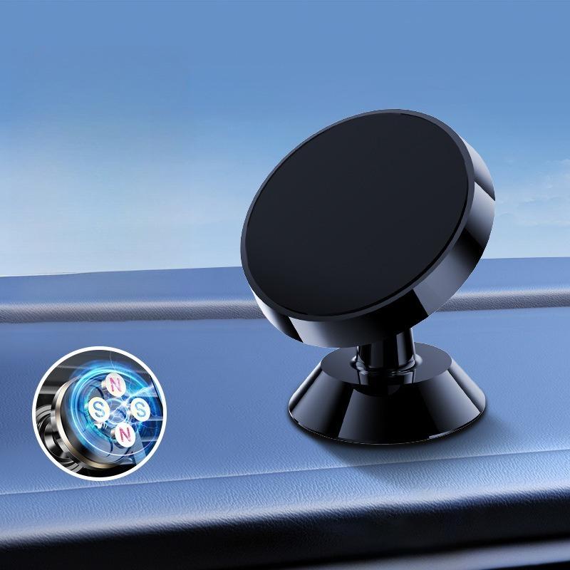 Metal Magnetic Car Phone Holder Magnet Mount Mobile Cell Phone Stand 360° Rotation Universal Cars Holder чёрный