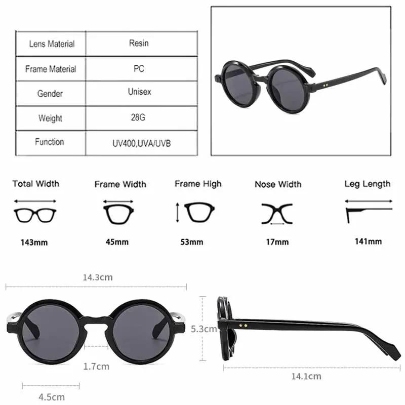 Retro Round Punk Women Sunglasses Fashion Double Color Gradient Purple Shades Men Rivets Sun Glasses UV400