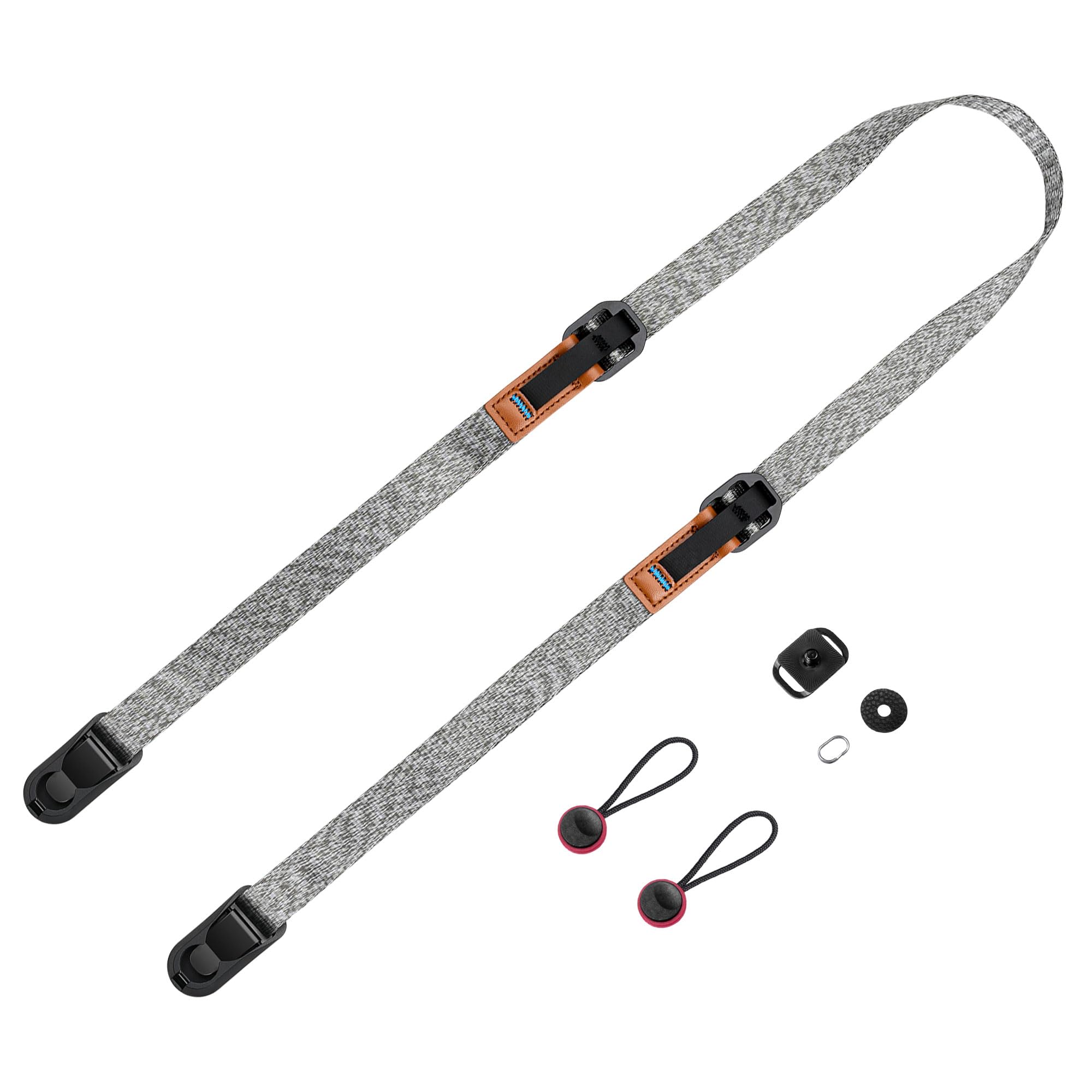 

Cobby 20mm Wide Anchor Links Camera Strap for and Digital Adjustable with Quick Release Plate DSLR, Mirrorless, Cameras, (Silver)