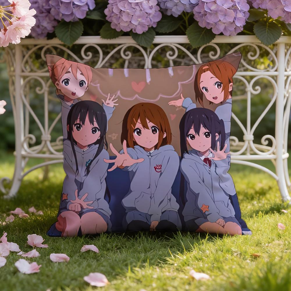 Anime K-K-ON! Cute Cushion Cover Home & Car Dual-Scene Pillow Cover: Reversible for Premium Comfort