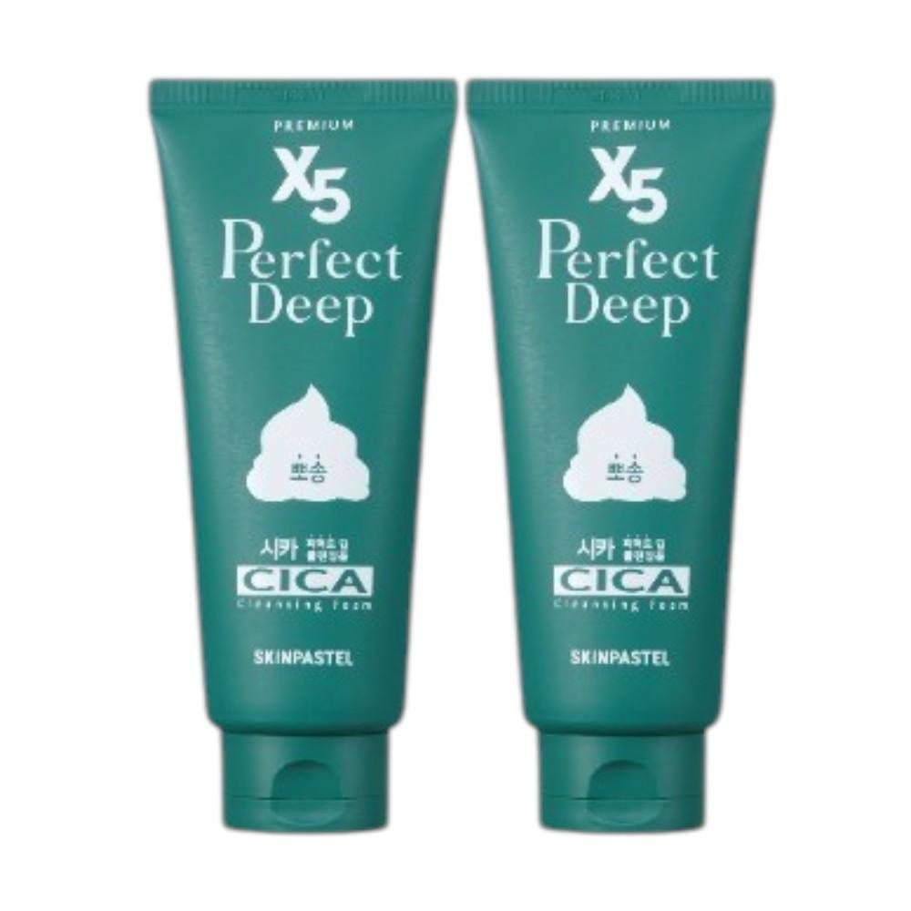 

SkinPastel Premium X5 Perfect Deep Cica Cleansing Foam [Set of 2] - Intensive Soothing & Skin Barrier Repair Facial Cleanser 160ml x 2pcs