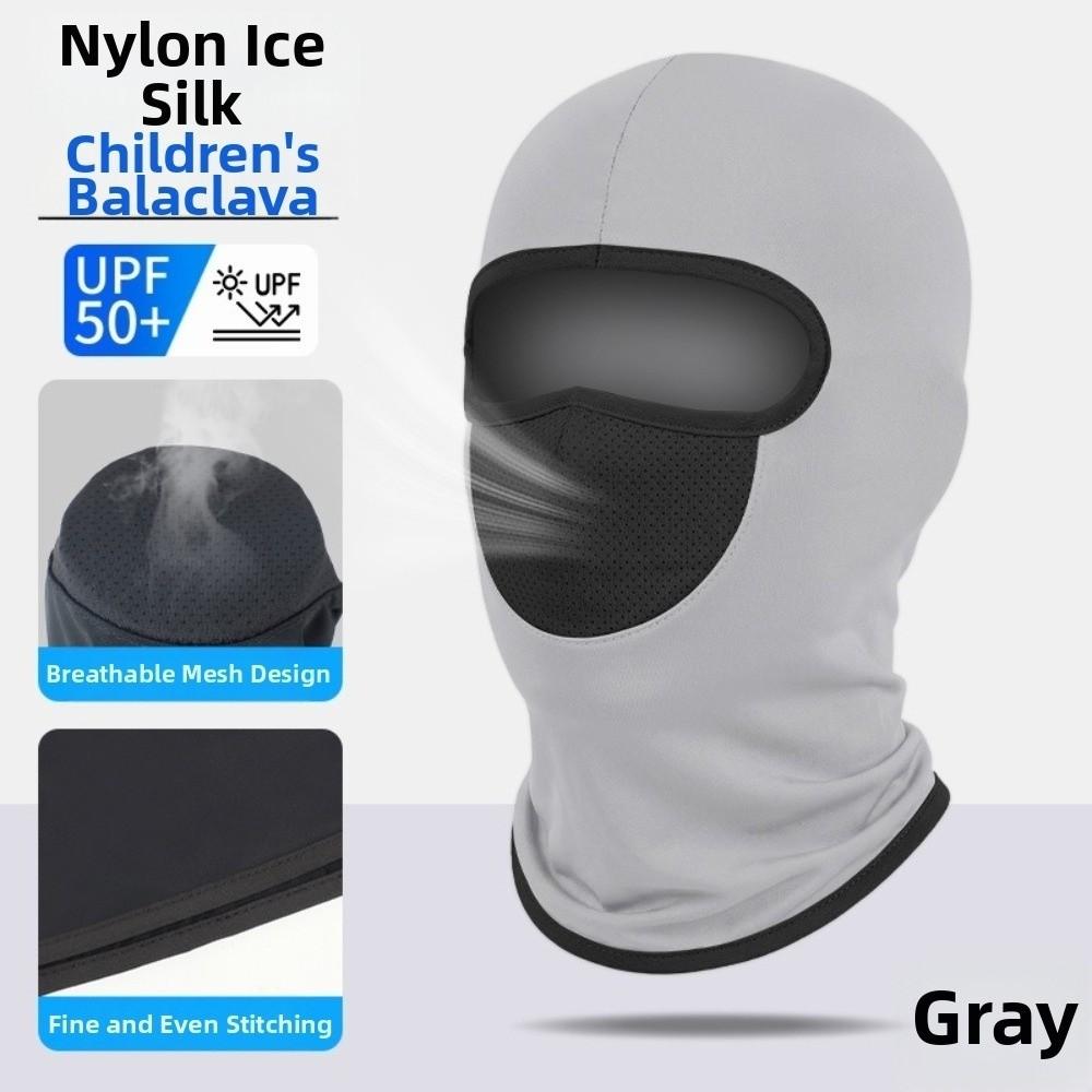 Ice Silk Sun Protection Mask Adjustable Sunscreen Full Face Cover Children Balaclava Hat  Summer