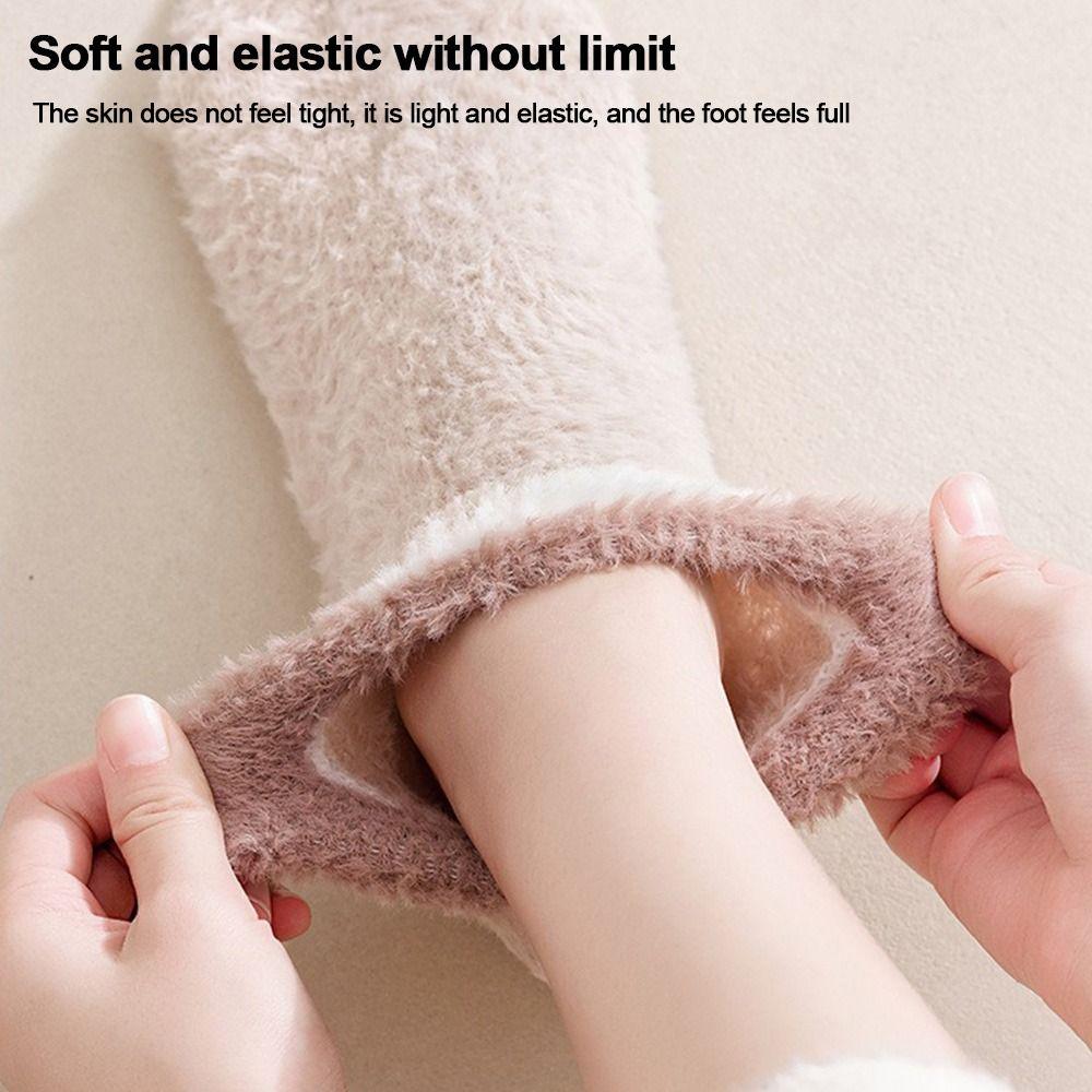 Non-slip Short Socks Coral Fleece Low Cuff Socks New Sleep Socks Autumn Winter