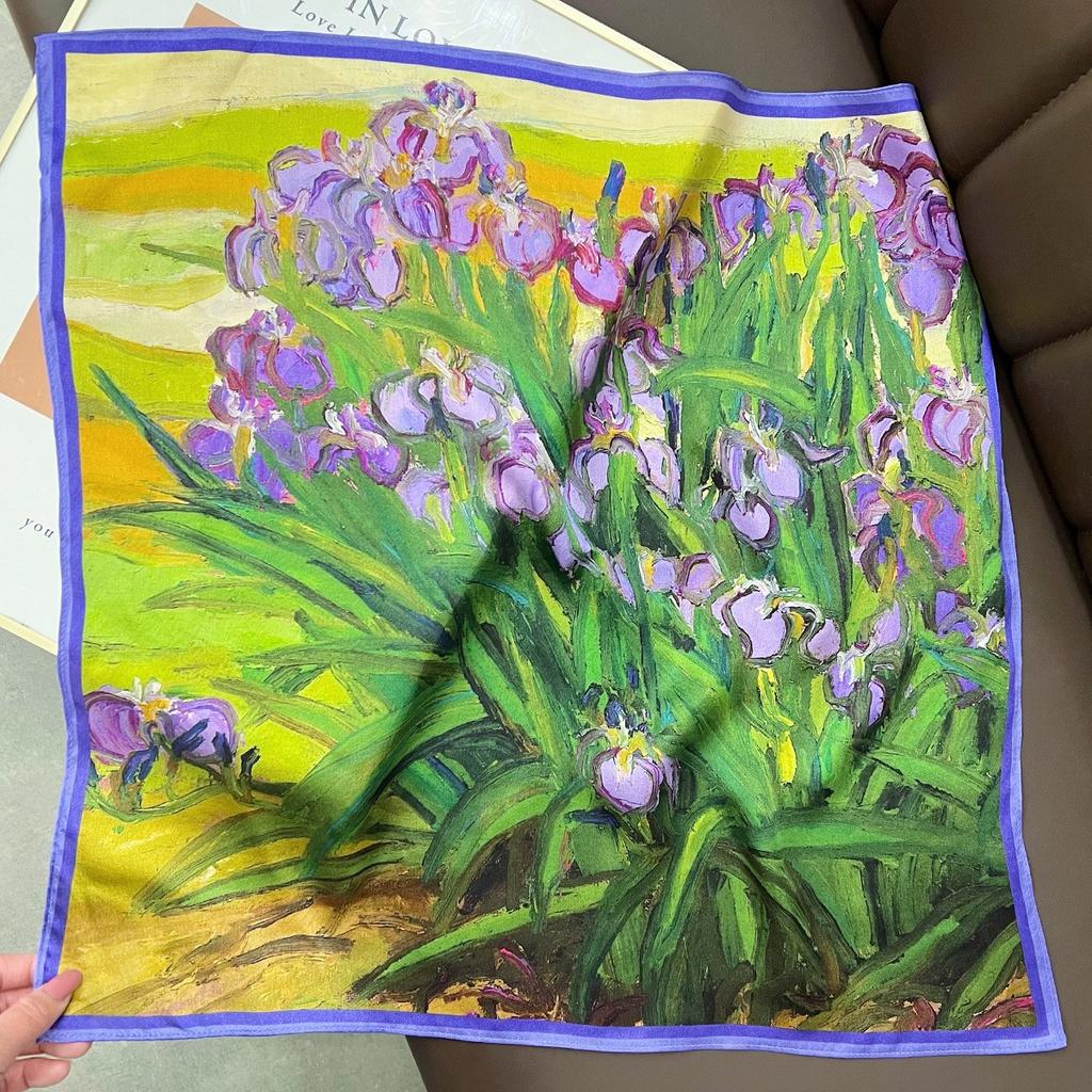 New 100% Natural Real Silk Scarf Fashion Lady Foulard Female Bandana Scarves  Women Hijab Shawl Wraps Square Neckerchief