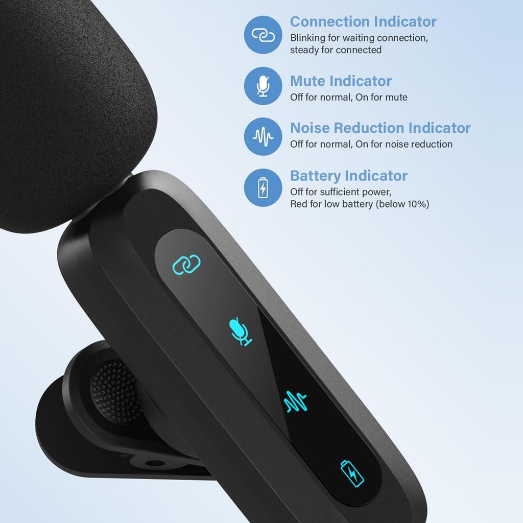 Lavalier Microphone, Compact and Durable, Long Battery Life, Type-C, Used for Video Production, Live Streaming, Interview
