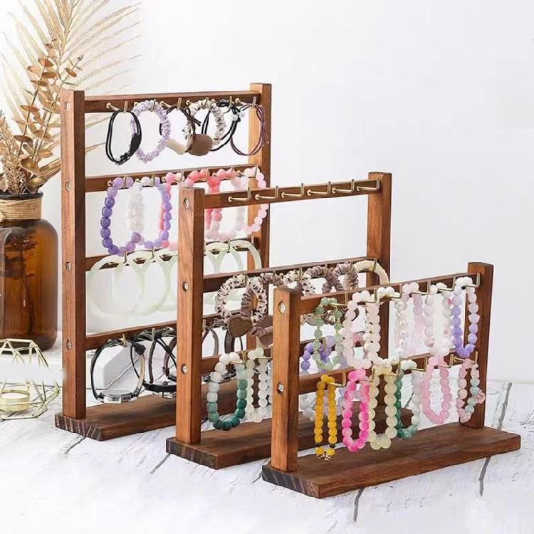 Sophisticated Wooden Jewelry HolderOrganizer For Exhibiting Earrings Necklaces And Keychains In Stores Or Homes