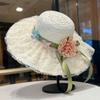 Bow Flower Big Brim Beach Straw Hat Women Spring and Summer New Seaside Sunshade Sun Hat Tide