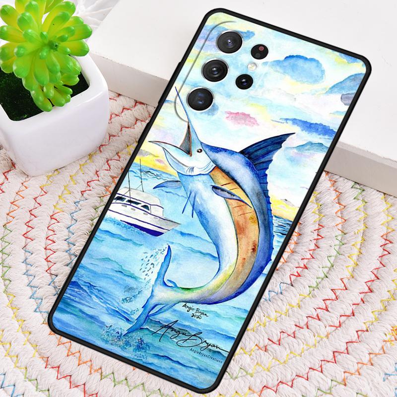 

Blue Marlin Painting Phone Case for Samsung Galaxy note 10 pro S26 Ultra S23 S24 FE S25 S21 S22 PLUS shockproof Cove Galaxy S24 Ultra