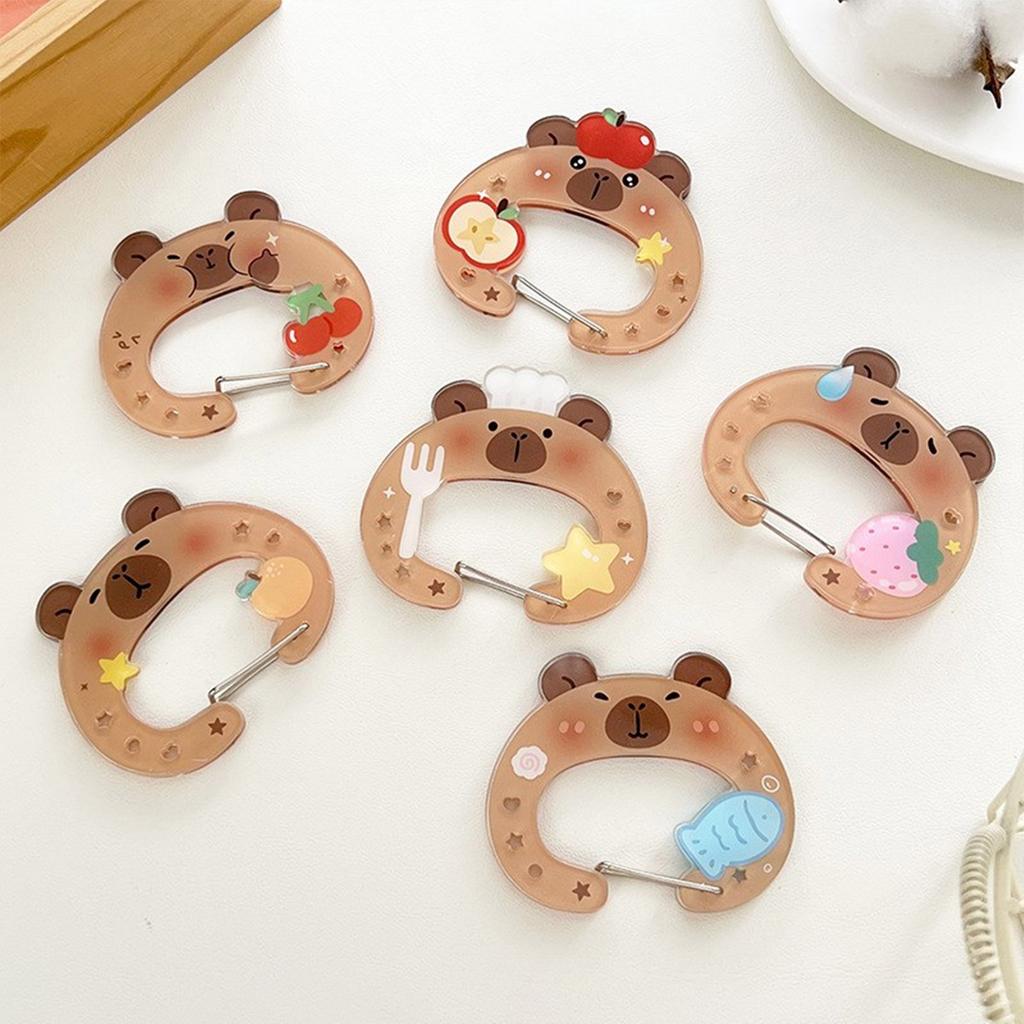 Liebliche Wasserschweine Acryl Schlüsselanhänger Haken für Taschen Schlüssel Schmuck Robuste Materialien Trendige Stile Accessoire