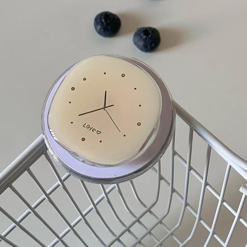 

Korean Cute Cartoon Clock Magnetic Holder Grip Tok Griptok Phone Stand Holder Support For iPhone 15 14 For Pad Magsafe Smart Tok