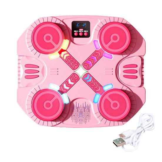 

Музыкальный боксерский тренажер для детей, совместимый с Bluetooth, интеллектуальная мишень для подсчета очков с гоночной подсветкой, утолщенная настенная боксерская мишень со смарт-функциями розовый