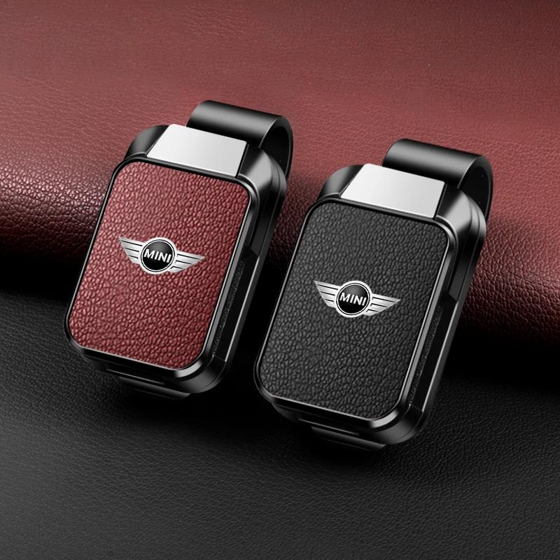 Horká 2025 Kožená krabička na brýle do sluneční clony auta Držák na karty a tužky Pouzdro na uložení brýlí Pro BMW Mini Cooper S JCW R55 R5 Clubman Coun