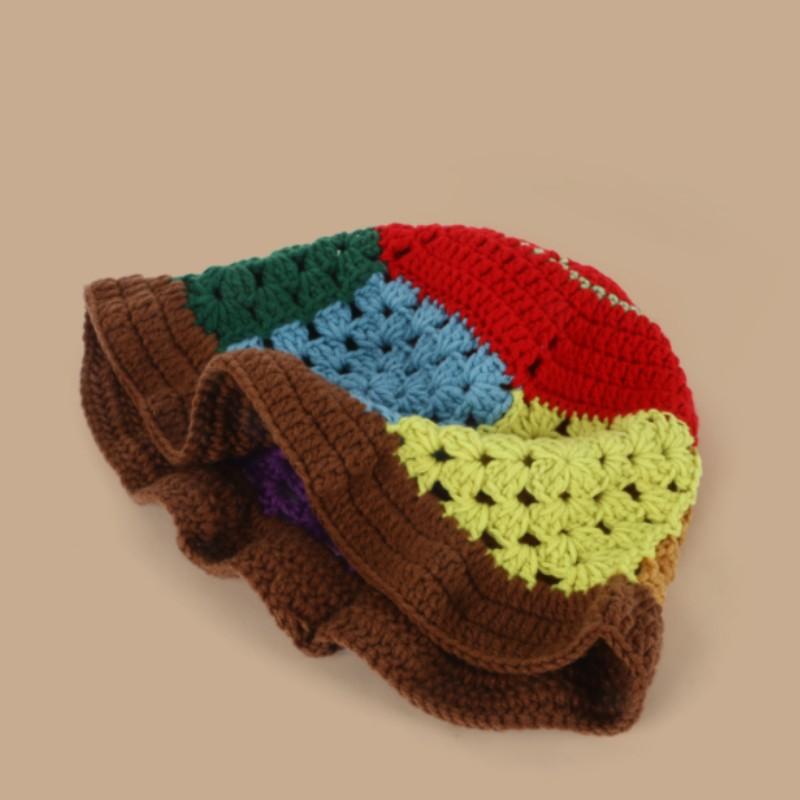 

Новые мужские и женские шапки-рыбаки, полосатые шапки ручной вязки, модные и универсальные женские шерстяные шапки. 56-59cm Adult