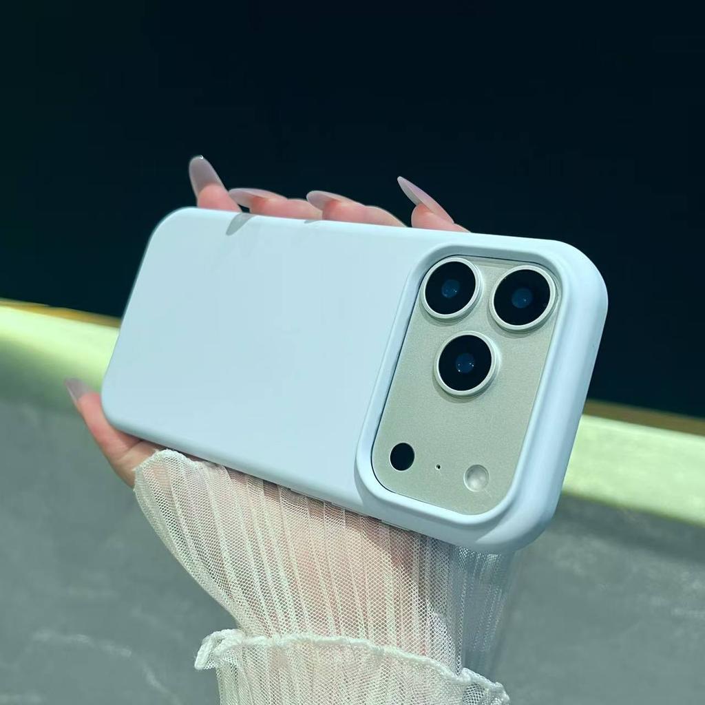Ins Wind Solid Color True Liquid Silicone Mobile Phone Case iPhone11 Large Hole Lens Frame Anti-drop Apple 11 Mobile Phone Case