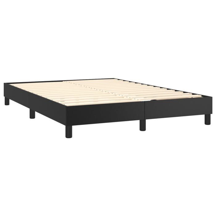 Maison Exclusive - Sommier à lattes de lit avec matelas Noir 140x200 cm Similicuir