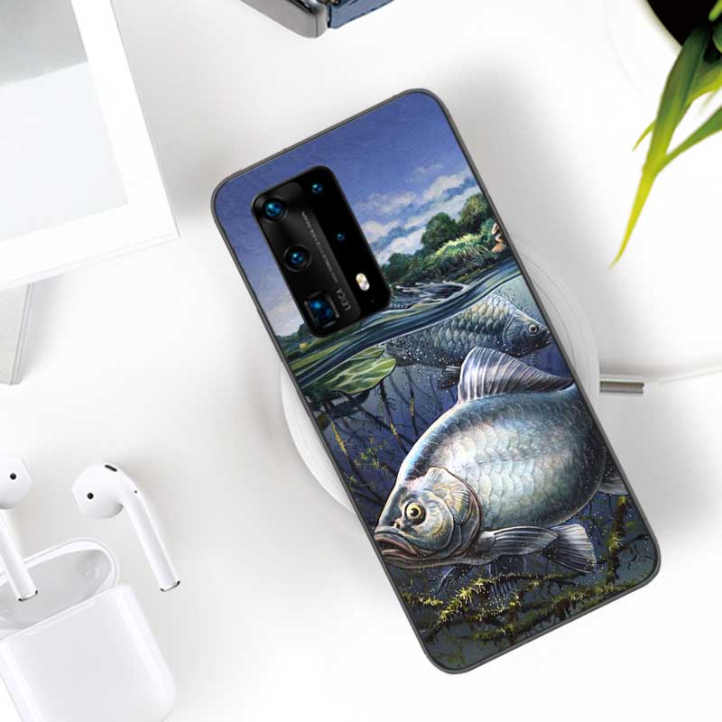 Carp Fishing Fish Soft Clear Phone Case For Huawei P30 Lite P10 P20 P40 P50 Pro Mate 40 Pro 30 20 10 Lite Cover Silicone
