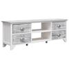 VidaXL TV Stand White and Grey 108 X 30 X 40 Cm Solid Paulownia Wood