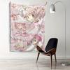 VIKAMA Pink Sweet Lolita Girl Tapestry Anime Cute Cartoon Ins Style Girl Heart Decoration Room Decoration Home Decoration