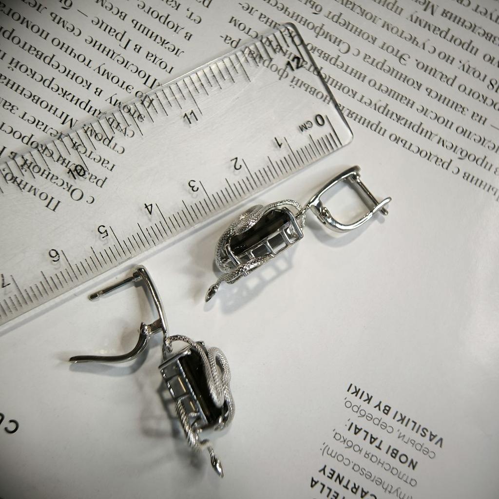 Cercei din argint cu rauchtopaz natural (cuarț fumuriu) 15.158ct (2177807)