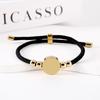 Stainless Steel Multi-Color Adjustable Bracelet with Round Tag for Laser Engraving, 15mm Hole