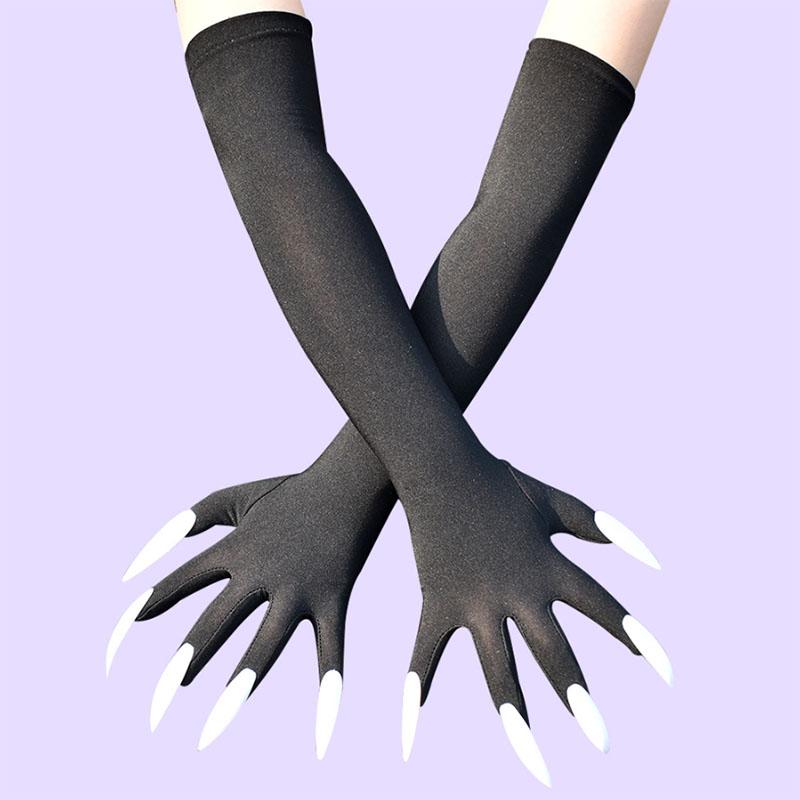 Long Ghost Claw Gloves White Black Green Long Nail Demon Gloves Halloween Party Cosplay Clothing Accessories Props Witch Gloves 6