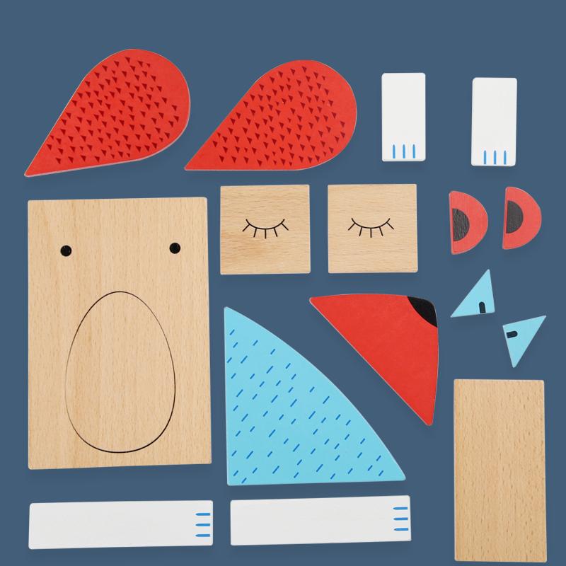 Children Wooden Puzzle Toys Montessori Preschool Education Tangram Game Building Blocks Learning Puzzle Game Kids Festival Toy